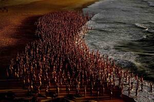 beach strip nude - Spencer Tunick gathers 2,500 volunteers for mass naked photo shoot on Bondi  Beach | CNN