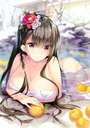 naked anime girls lactating - Wanna join me in the spring bath?