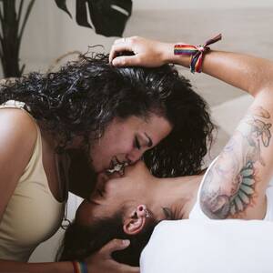 bit7 boob lesbian strap on sex - Lesbian sex - First time tips