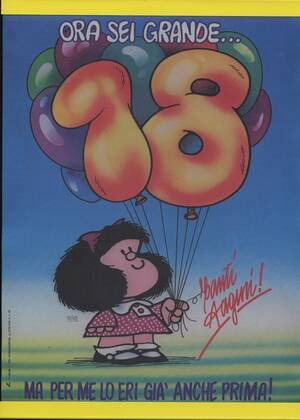 Anime Rosario Vampire Yukari Porn - CARTOLINE BIGLIETTI POSTER - MINI POSTER MAFALDA 1, BUON COMPLEANNO 2, 18  ANNI