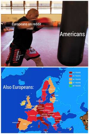 European Porn Age - Age of consent is 14 in seven European countries (Austria, Bulgaria,  Estonia, Germany, Hungary, Italy and Portugal) : r/memes