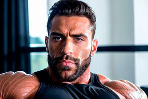 Most Muscular Porn Star - the porn star is famous for his surgically perfected face and his huge  overdeveloped muscle mass\