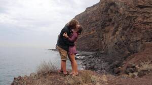 hot beach kissing - Porn Video - Hot Couple Kissing Passionately Above a Secret Rocky Beach
