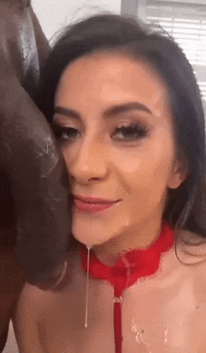 Lexi Love Blowjob Gif - Brunette slut fell in love with this huge black cock gif @ xGifer