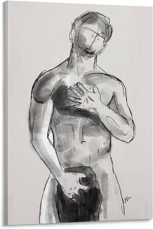 Naked Erotic Porn - Amazon.com: Naked Man, Erotic Drawing, Bedroom Art, Sexy Man , Line Art,  Naked Male Watercolor, Black & White Art Sex Porn Poster Canvas Print Wall  Art Poster Modern Painting, Sex Art Poster