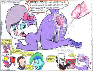 Anthro Anal Porn - e621 1999 after_sex anthro anus babs_bunny clothed clothing cum cum_string  desiree_lee disembodied_penis english_text erection female fifi_la_fume