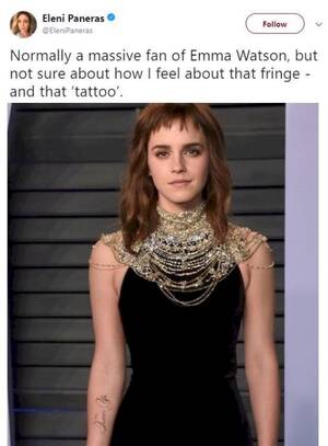 Emma Watson Piss Porn - Emma Watson's Tattoo Has A Spelling Mistake, And Her Response About It Was  Hilarious