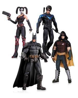 Batman Arkham City Flashing - Arkham City: Harley Quinn, Batman, Nightwing, & Robin Action Figure Batman  needs his strongest allies to take down a mourning Harley Quinn bent on  revenge!