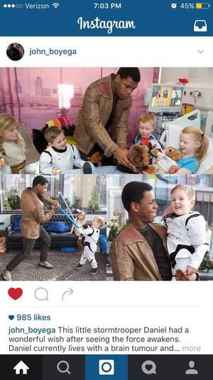 Daisy Ridley Fuck Captions - John Boyega visits a hospital as Finn : r/StarWars