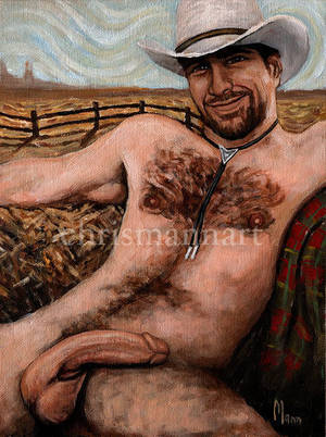 Ancient Gay Cowboy Porn - Mann Art NUDE MALE COWBOY RANCHER Original Canvas Painting Gay Interest  #Postimpressionism