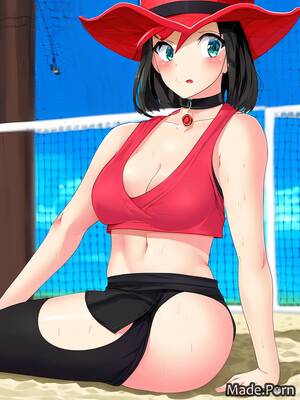 hentai shemale in bikini - Porn image of futanari legwear hentai shemale small tits big cock sideview  created by AI