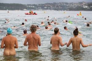 african naked beach sex parties - Naked ambition: Sydney swimmers bare all but fail to reach world record |  New South Wales | The Guardian