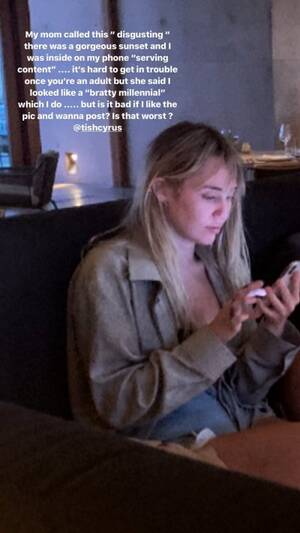 Miley Cyrus Porn Captions - Miley Cyrus' Mom Tish Calls Her a 'Bratty Millennial' While on Vacation |  In Touch Weekly