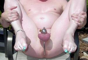 Anal Invader With Cock Cage - tiny-dick-jeffrey-hewitt: My tiny little clitty locked up with the anal  intruder in my pussy, a cum through penis plug in my useless dicklet, and  all wrapped up in an ultra small cock