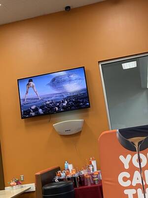 Giantess Fetish Porn - my local dunkin had giantess fetish porn on the tv this morning :  r/DunkinDonuts