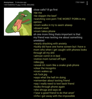 Frog Vore Porn - Anon's mom takes his phone while he has vore porn opened. : r/greentext