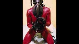 latex cbt videos - Self Spanking Latex Doll Slave Anal plug and Eletro CBT Porn Video - Rexxx