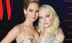 Jennifer Lawrence Porn Captions - Jennifer Lawrence and Emma Stone feature in W magazine | Daily Mail Online