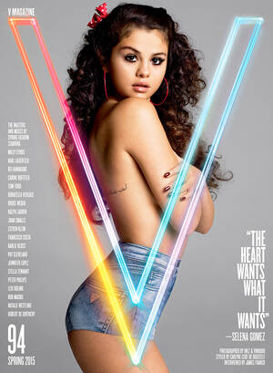 Celeb Porn Selena Gomez - Selena Gomez Goes Topless for V Magazine, Wears Booty Swim Shorts