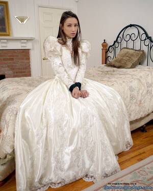 Celeste Porn Star Wedding - Brunette bride Celeste Star is ballgagged and tied up in her wedding dress  - PornPics.com