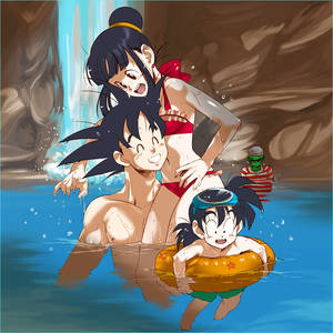 dbz hentai couples sex - bikini chichi child diving_mask dragon_ball dragon_ball_z dragonball  dragonball_z family hands innertube ocean piccolo smile son_gohan son_goku  son_gokuu ...