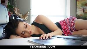 gets brutally fucked - 8:32 Colorfully dressed brunette babysitter banged