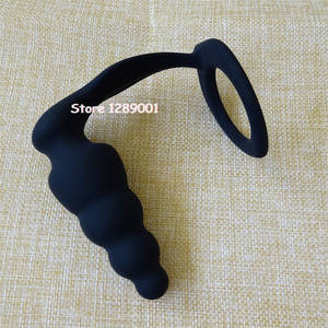 Cock Ring Fetish Porn - 2016 New Silicone Butt Beads with Penis Ring Male Sex Delay Cockring Anal  Plug Fetish Adult