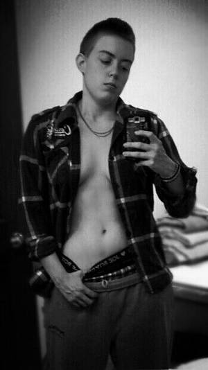 dyke stud lesbian - Workin on reviving the six-pack ;) #dyke #stud #butch #