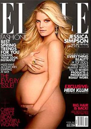 Jessica Simpson Porn Star - ELLE': Jessica Simpson goes nude, confirms she's having a girl