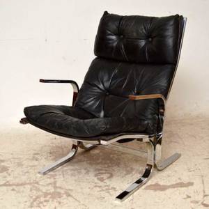 Armchair Of Love - Ingmar Relling; Chromed Steel and Leather Armchair for Westnofa, 1960s.