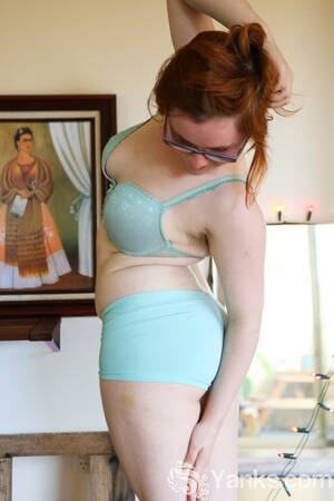bbw redhead in panties - Pale redhead in glasses Panda shows her unshaven chubby body | SexPin.net â€“  Free Porn Pics and Sex Videos