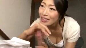 jap mom handjob - Horny Japanese Mother Reiko Kobayakawa Jerks Off Her Son - Beeg.Porn