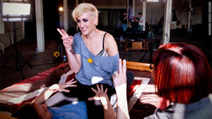 Non Porn Pic Of Genitals - Ryan and Wylde rehearse a scene in a studio with their director.