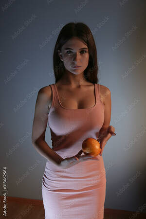 Fotka - Fotka â€žSexy, tits, titty, chest, nude, erotic, sexually, porn, body,  sexually, girl, woman, body, model, chest, tan, pornographic, hot, face,  portrait, food, orange, hair, hairstyleâ€œ ze sluÅ¾by Stock | Adobe Stock