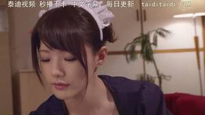 hot japanese maid polishes - Adorable Japanese maid plays with sex toys and rides older men