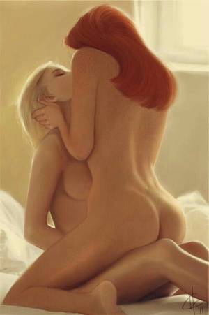 cartoon erotic lesbians - ... elsa (frozen) feet female freckles frozen (movie) hair down implied  fingering incest kissing legs long hair multiple girls nipples nude on bed  orange ...