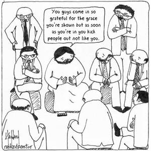 fine art nude cartoons - Getting in and Kicking Out REPRODUCTION cartoon PRINT New Item from Naked  Pastor. Fine Art ...