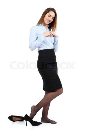 Businesswoman Undressing Porn - Beautiful business woman dressing or undressing | Stock image | Colourbox
