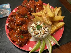 homemade porn buffalo - Homemade Buffalo Chicken Wings with Garlic & Rosemary Crispy Potato Wedges  and Blue Cheese Dip [OC] : r/FoodPorn
