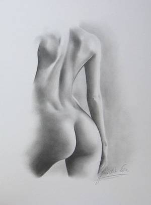 drawings of nudes - ORIGINAL FEMALE NUDE drawing 12 x 16 from Ewa Gawlik - Made to Order (3