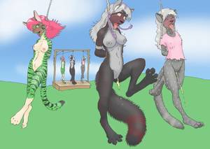 Noose Asphyxiation Porn - e621 4_toes anthro asphyxiation barefoot blue_eyes bottomless bound breasts  cat clothed clothing crying death death_piss digitigrade