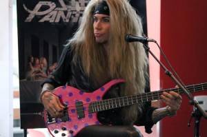 Lexxi Foxx Porn - Poised for action with an acoustic guitar and a pink polka dot bass (and  hand held mirror), guitarist Satchel, bassist Lexxi Foxx, drummer Stix  Zadinia and ...