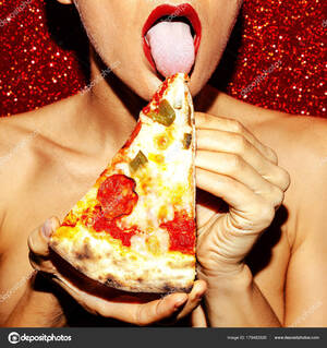 Girl Food Porn - Food porn. Pizza Lover. Sexy Girl. Minimal fashion art â€” Photo by  Porechenskaya