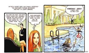 Babysitter Sex Comics - Ginger babysitter posing naked for a teen guy jerking off - CartoonTube.XXX