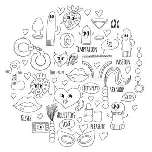 black temptation sex - Download Doodle Humorous Vector Sextoys For Sex Shop, Internet Shop Dildo,  Sex. Love