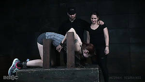 infernal restraints - ... Belted and gagged submissive hoe Violet Monroe gets masturbated really  hard