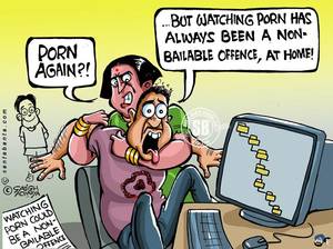 cartoon porn with text - Supreme court accepts a PIL, demanding to make porn-watching a non-bailable