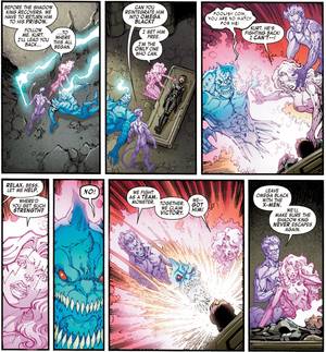 Nightcrawler X Angel - Speaking of birds and freedom, the Shadow King ultimately gets defeated  using a subtler form of mind control.