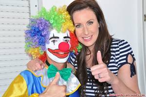 Clown Xxx - In this homemade movie a slutty housewife sucks a guy dressed as a clowns  cock before getting a dildo pumped in and out of her wet cunt.