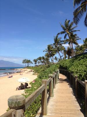 Kahului And Kihei Hawaii - Wailea oceanfront boardwalk and trail ~ a great way to explore Wailea's  beaches. #maui